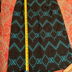 Black & Turquoise Winter Skirt